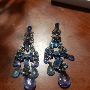 Blue chandelier earrings